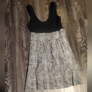 Express Skater Mini Skater Dress Black and White 2